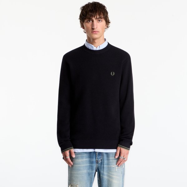 Svetr FRED PERRY Waffle Stitch Jumper Black M