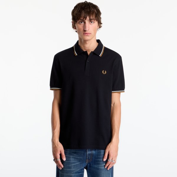 Tričko FRED PERRY Twin Tipped Fred Perry Shirt Black M