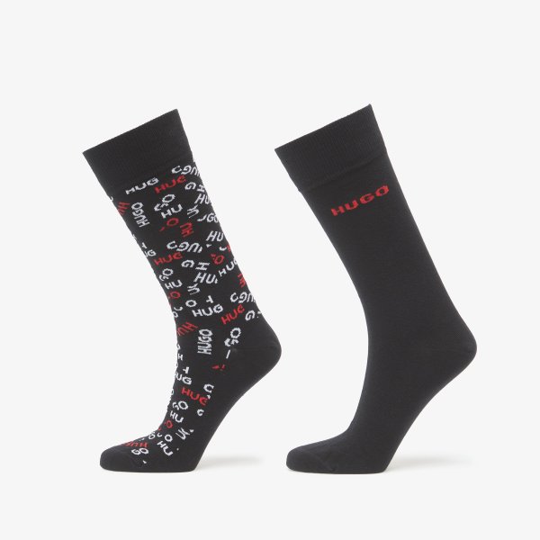 Ponožky Hugo Boss 2-Pack Rs Tape Logo Cc Black 43-46