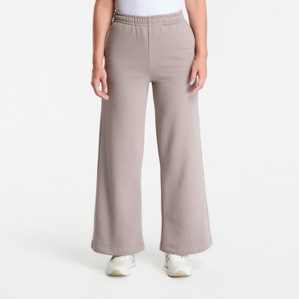 Tepláky Urban Classics Fluffy Wideleg Trackpants Deep Taupe XS