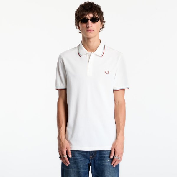 Tričko FRED PERRY Twin Tipped Fred Perry Shirt White XXL