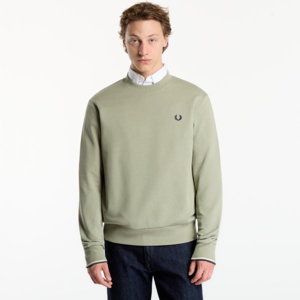 Mikina FRED PERRY Crew Neck Sweatshirt Seagrass M