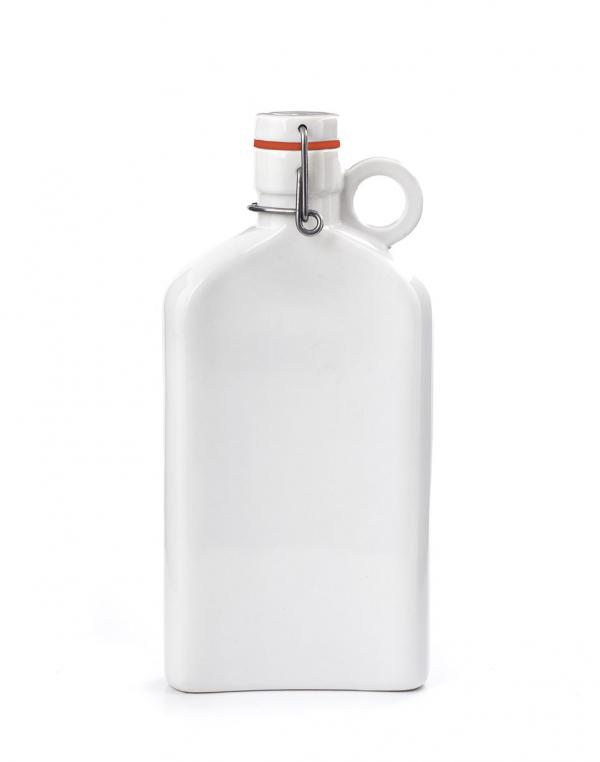 Kikkerland Brooklyn Flask Large 10oz bílá