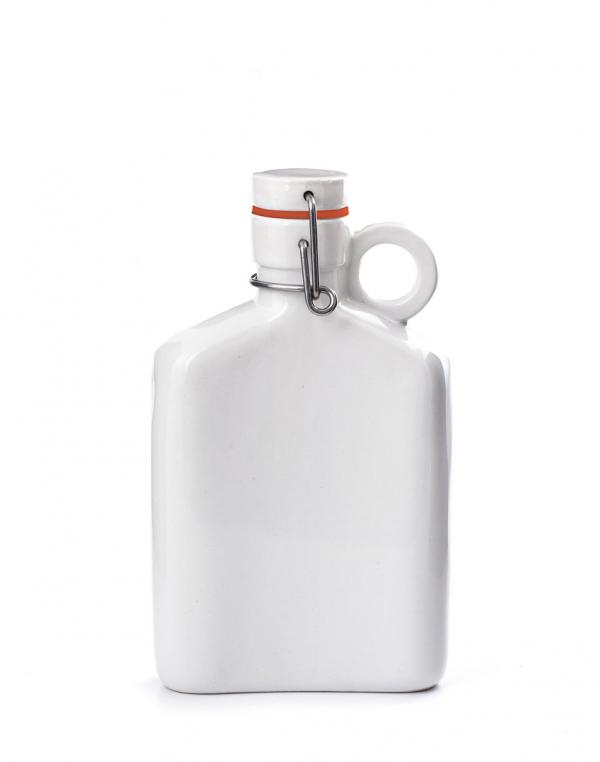 Kikkerland Brooklyn Flask Medium 6oz Bílá