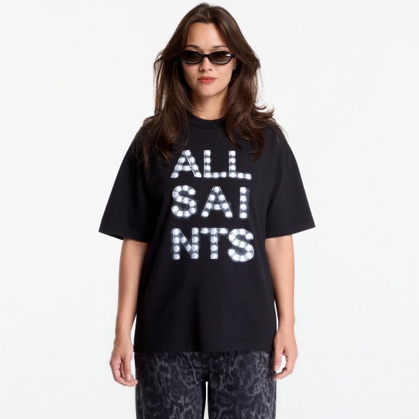 Tričko AllSaints Neon Etta Tee Black XS