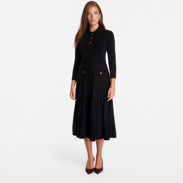 Šaty Michael Kors Polo Flare Midi Dress Black M/40
