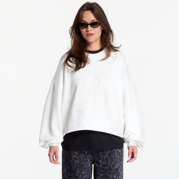 Mikina AllSaints Reflex Lila Sweat Optic White XS