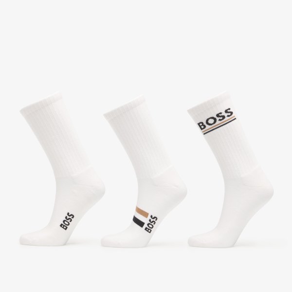 Ponožky Hugo Boss 3-Pack Qs Rib Iconic Vb White 43-46