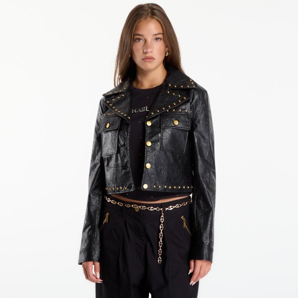 Bunda Michael Kors Studded Fx Leather Jacket Black XS/34
