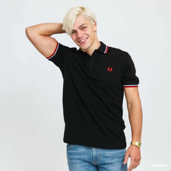 Tričko FRED PERRY Twin Tipped Fred Perry Shirt Black XL