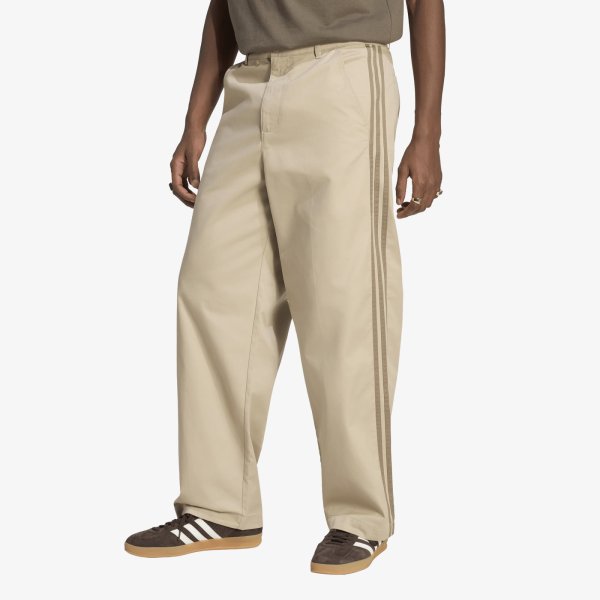 Kalhoty adidas 3 Stripes Pleated Trousers Khaki Three 33