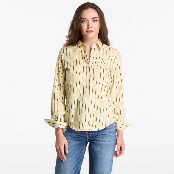 Košile Tommy Hilfiger Summer Poplin Regular Shirt Liquorice Stp Citronella M