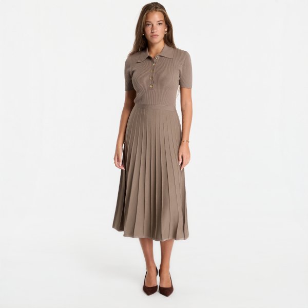 Šaty Michael Kors Fit N Flare Polo Ss Midi Chestnut L/44