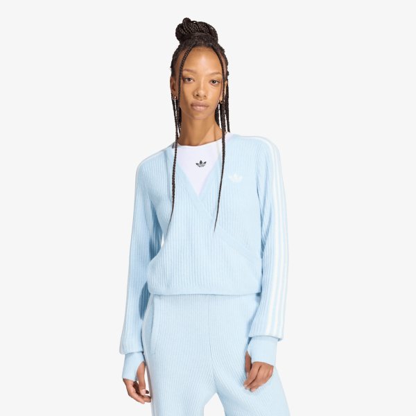 Svetr adidas Adiluna Season 2 x Jennie Knitted Wrap Around Cardigan Wonder Blue XS