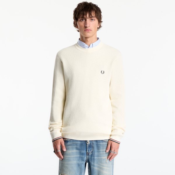 Mikina FRED PERRY Waffle Stitch Jumper Ecru M