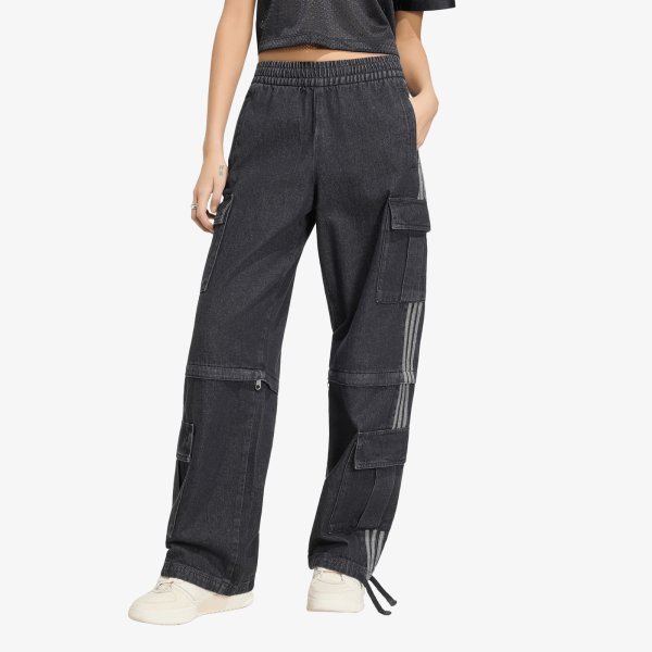 Džíny adidas Mid Rise 2-IN-1 Denim Pant True Black Denim XL
