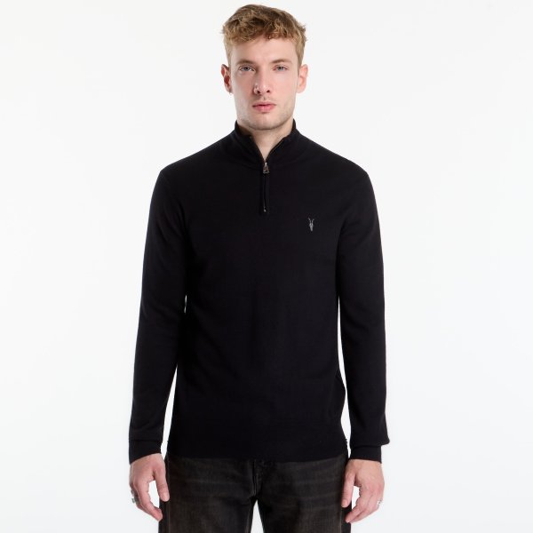 Svetr AllSaints Kilburn Zip Funnel Black L