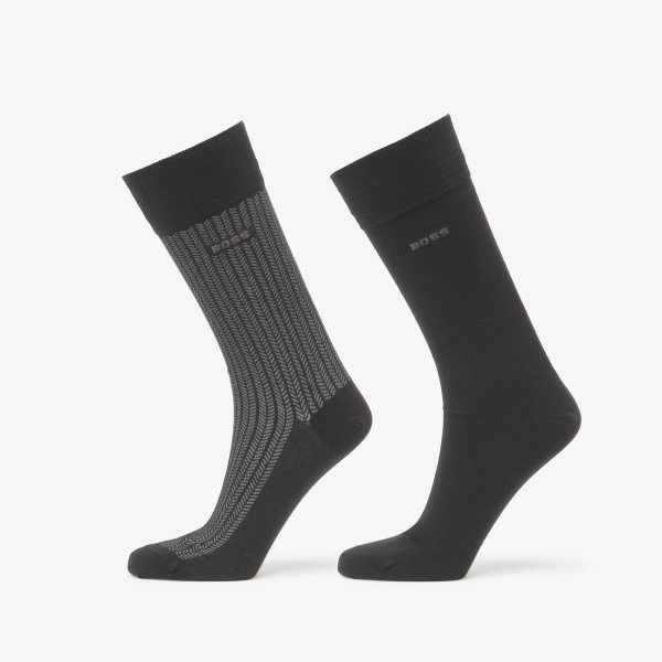 Ponožky Hugo Boss 2-Pack Rs Minipattern Cc Black 39-42