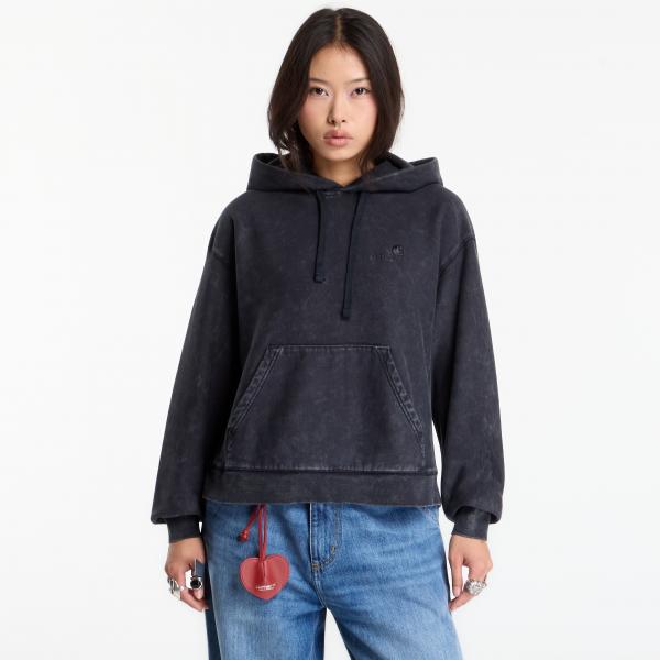 Mikina Carhartt WIP W' Hooded Lambert Sweat Black Moon Wash XS