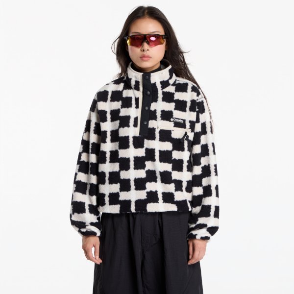 Mikina Columbia Helvetia™ II Printed Cropped Half Snap Black, Geostack M