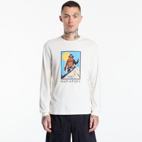 Tričko Napapijri S-Tee Long-Sleeve White Whisper S