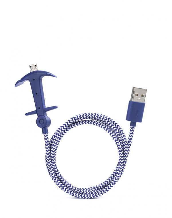 Kikkerland Anchor Phone Cable Micro USB Modrá