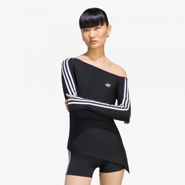 Tričko adidas One Shoulder Asymmetric Long-Sleeve Top Black XS