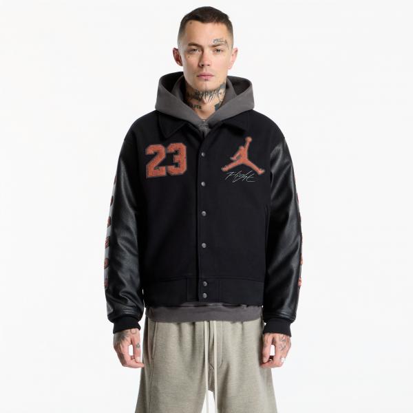 Bunda Jordan Flight LDN Men's Varsity Jacket Black/ Black XL