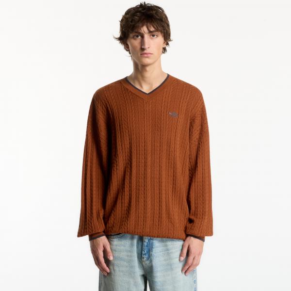 Svetr adidas Cable Knit Crewneck Sweatshirt Dusky Bronze M