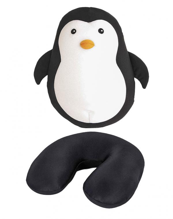 Cestování Kikkerland Zip&Flip Penguin Head Rest Černá