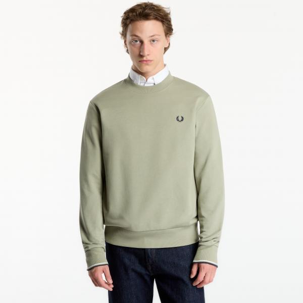 Mikina FRED PERRY Crew Neck Sweatshirt Seagrass XL