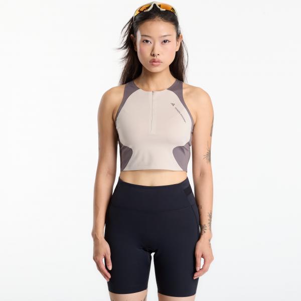 Top adidas x Hermanos Koumori Running Crop Top Wonder Beige/ Charcoal S