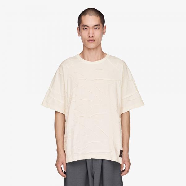 Tričko Y-3 Pleated Short Sleeve Tee Chalk White M