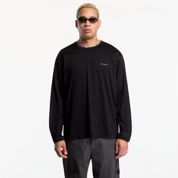 Tričko C.P. Company 70/2 Mercerized Jersey Gasato Long Sleeve T-Shirt Black L