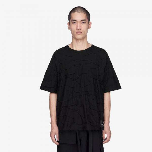 Tričko Y-3 Pleated Short Sleeve Tee Black L