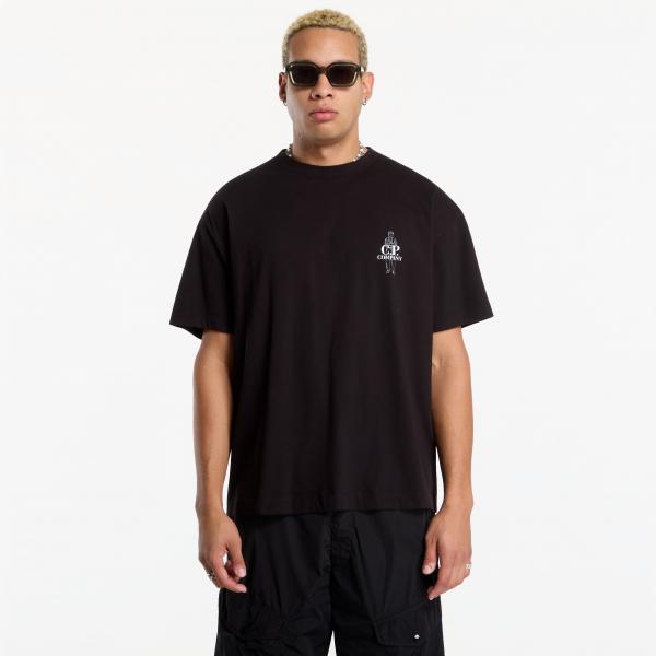 Tričko C.P. Company 30/1 Jersey Short Sleeve Comfort Logo T-Shirt Black S