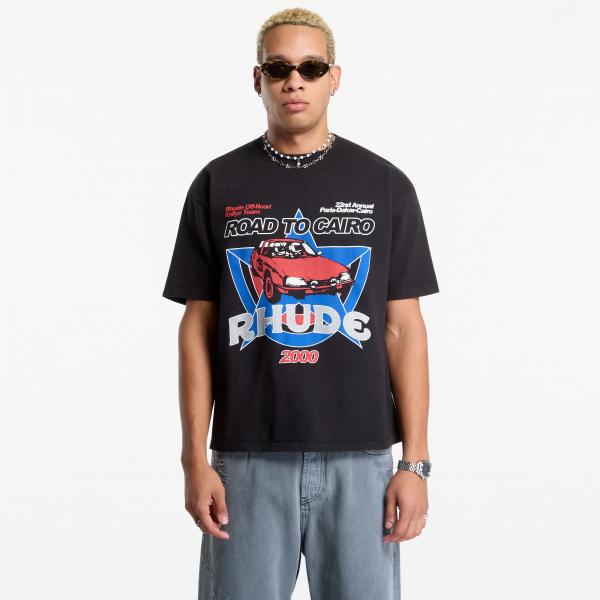 Tričko Rhude Road To Cairo Tee Vintage Black/ Red/ Blue XXL