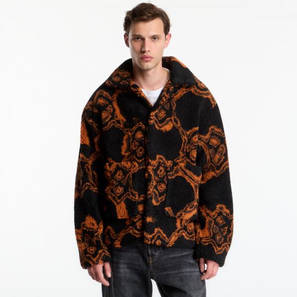 Bunda Daily Paper Burned Shield Fur Jacket Black XL