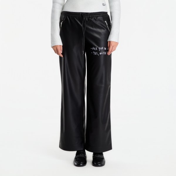 Tepláky Karl Lagerfeld Jeans X Pt Faux Leather Pant Black M