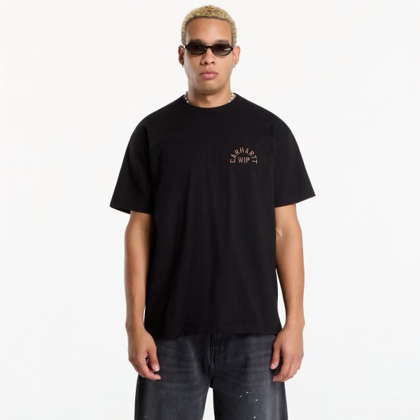 Tričko Carhartt WIP S/S Arch Script T-Shirt UNISEX Black/ WIP H Brown XS