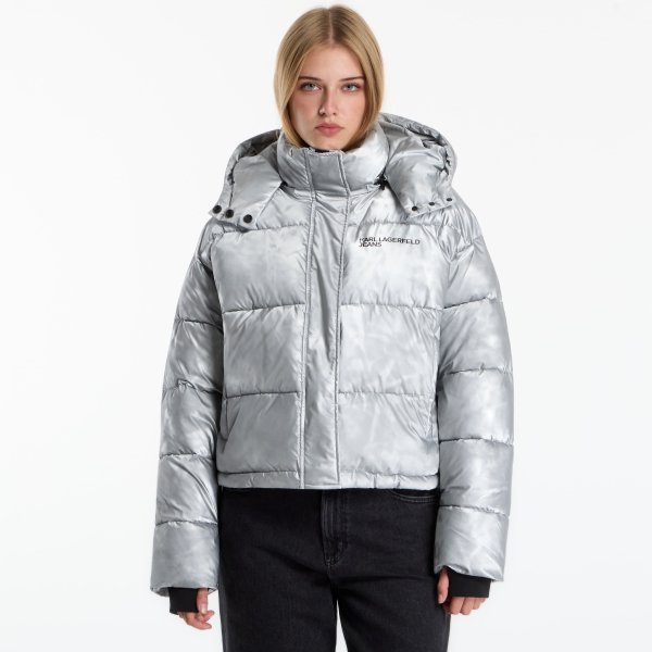 Bunda Karl Lagerfeld Jeans Cropped Shiny Puffer Washed Blue L