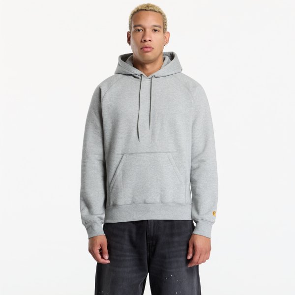 Mikina Carhartt WIP Hooded Chase Sweat Grey Heather/ Gold L
