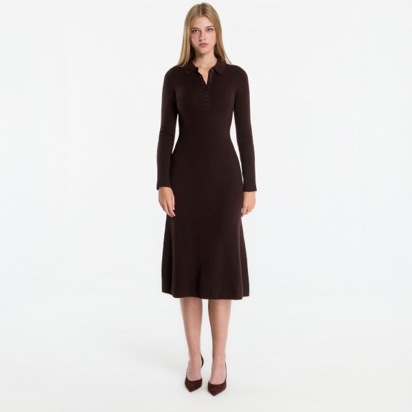 Šaty Gant Mini Cable Knit Dress Light Ochre S