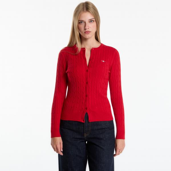 Svetr Gant Stretch Cotton Cable Cardigan Lipstick Pink L