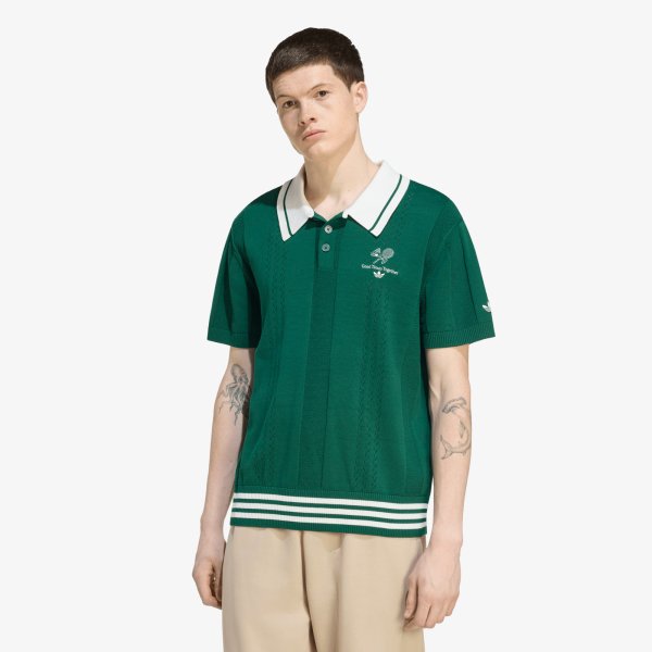 Tričko adidas Polo Sweater Ss Dark Green S