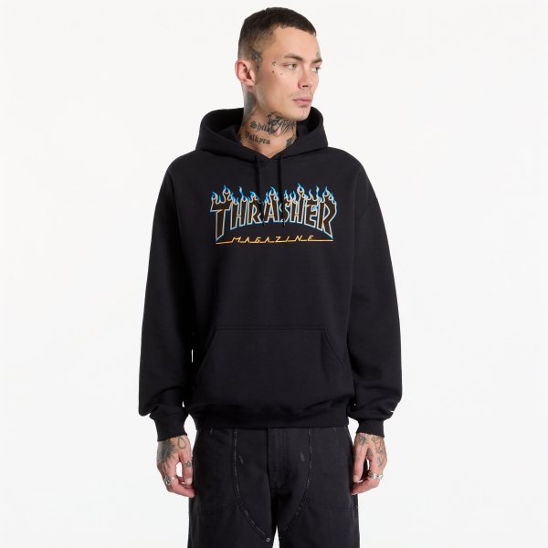 Mikina Thrasher Flame Hoodie Black S