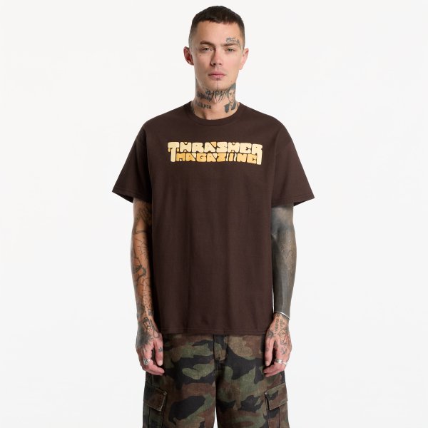 Tričko Thrasher Blocks T-Shirt Dark Chocolate L