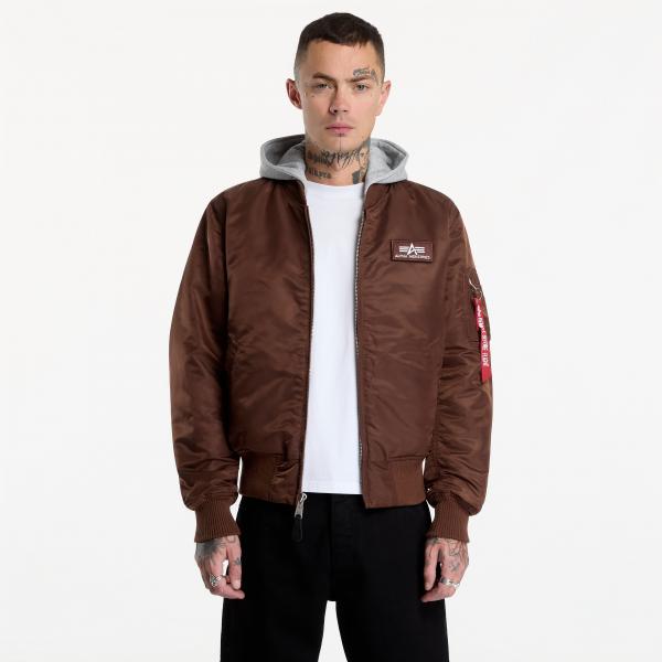 Bomber Alpha Industries MA-1 Zip Hood Backprint Powder Brown M
