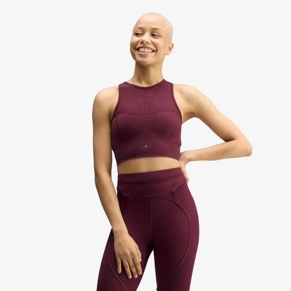 Podprsenka adidas by Stella McCartney Training Crop Top Maroon XS