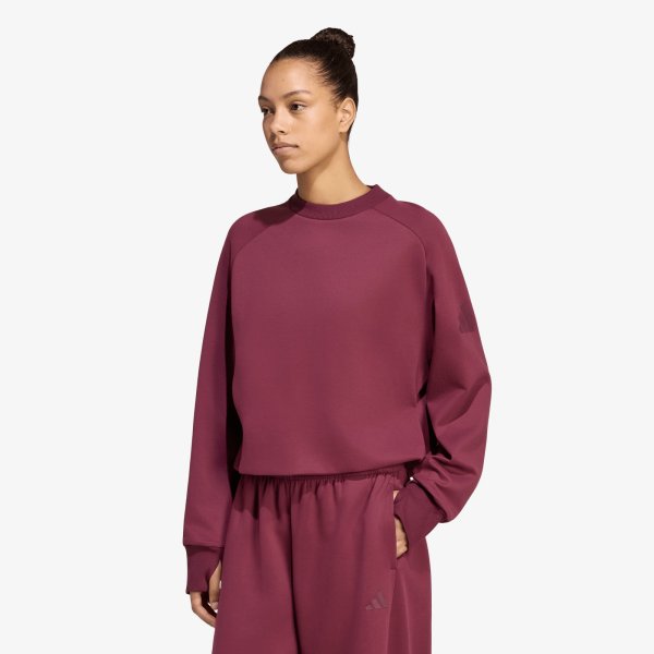 Svetr adidas Soft Lux Winter Knit Sweatshirt Maroon L